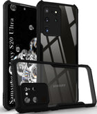 For Samsung Galaxy S20 Ultra Back Cover Case ( Shockproof with Polycarbonate Clear Panel | Professional Black)