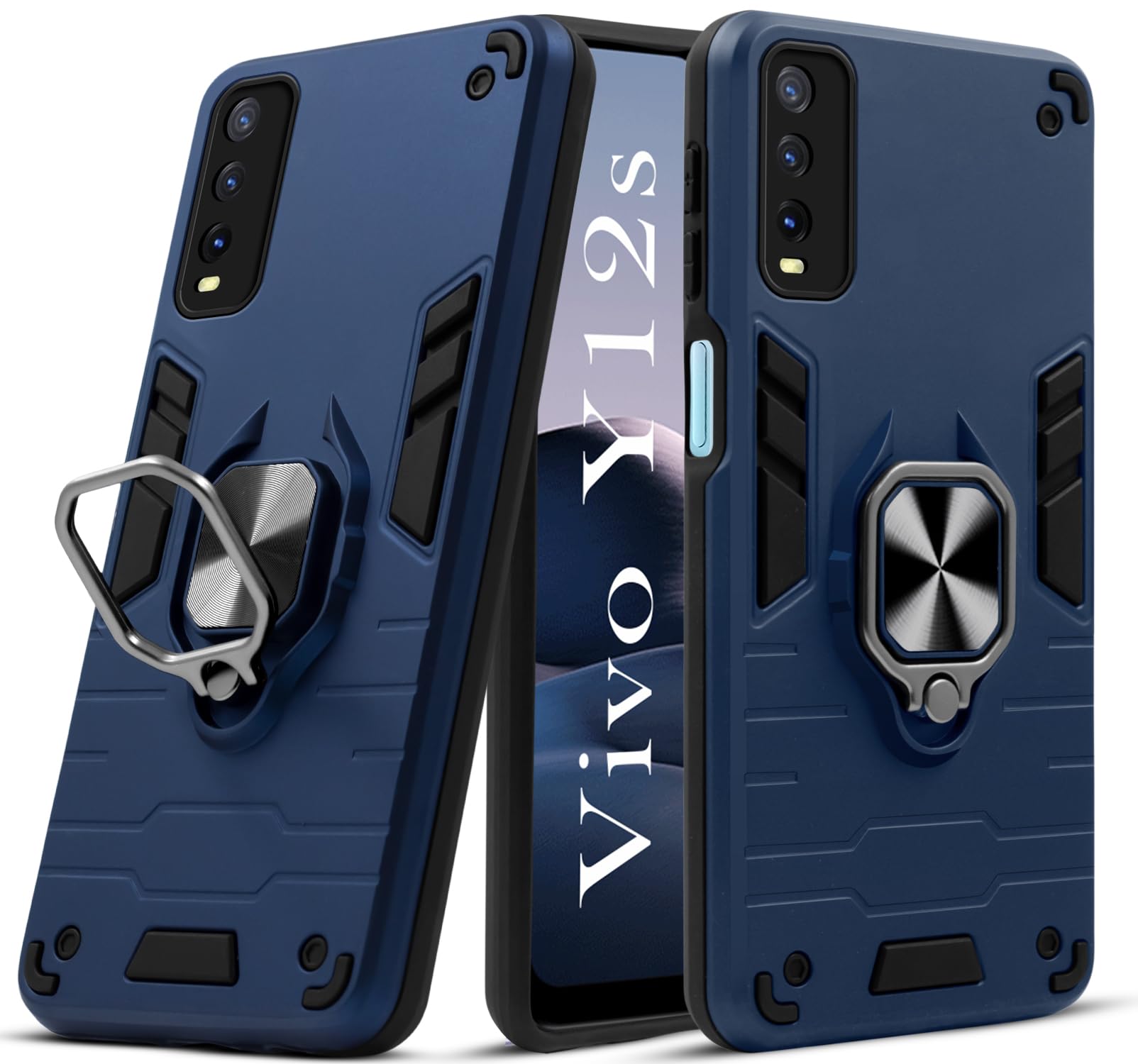 For Vivo Y12s Back Cover Case (Shockproof Polycarbonate Dual Layer Hybrid Armor)