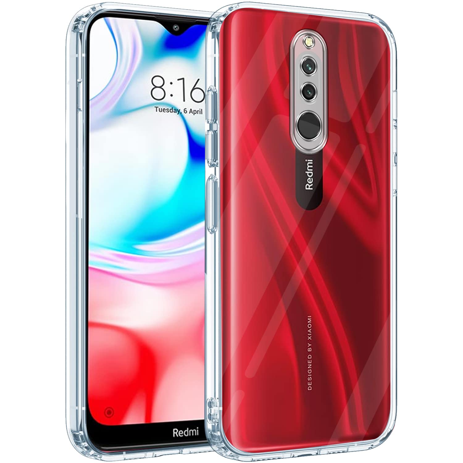 For Xiaomi Mi Redmi 8 Back Cover Case (Silicone Crystal Clear | Pure Camera Protection | Soft and Flexible for Charger and Headphone sockets | Shockproof Bumpers | Transparent)