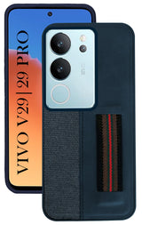 For Vivo V29 | Vivo V29 Pro 5G Back Cover Case (Professional PU Leather | Strip Chain Holder Socket)