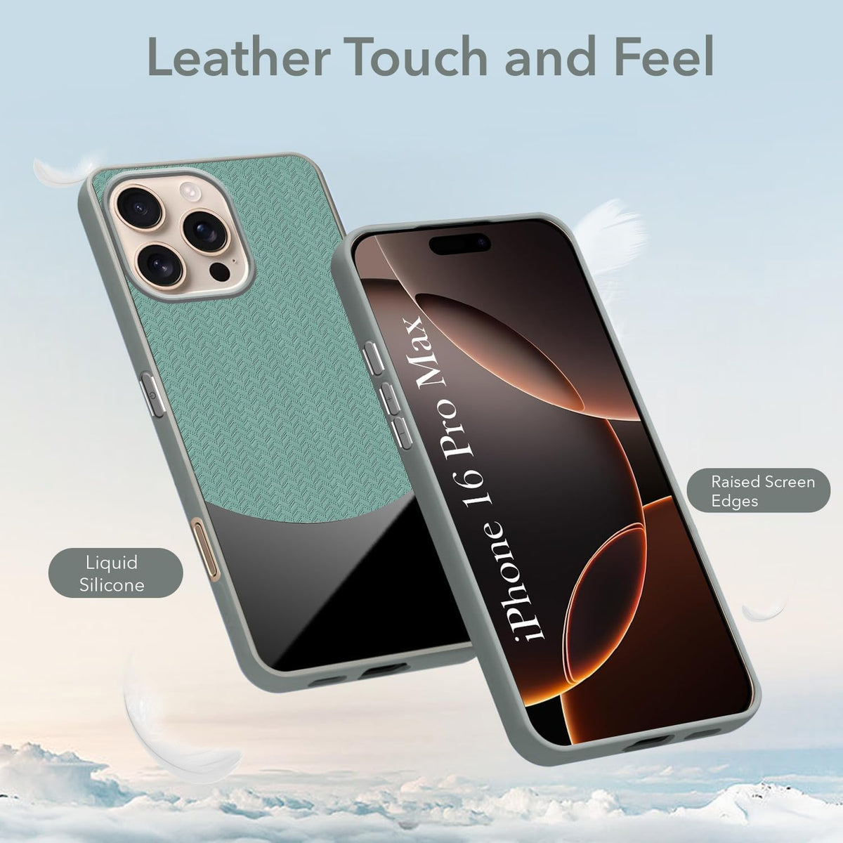 For Apple iPhone 16 Pro Max Back Cover Case (Elegant PU Leather Finish | Premium Minimalist Professional | Camera Protection Bump)