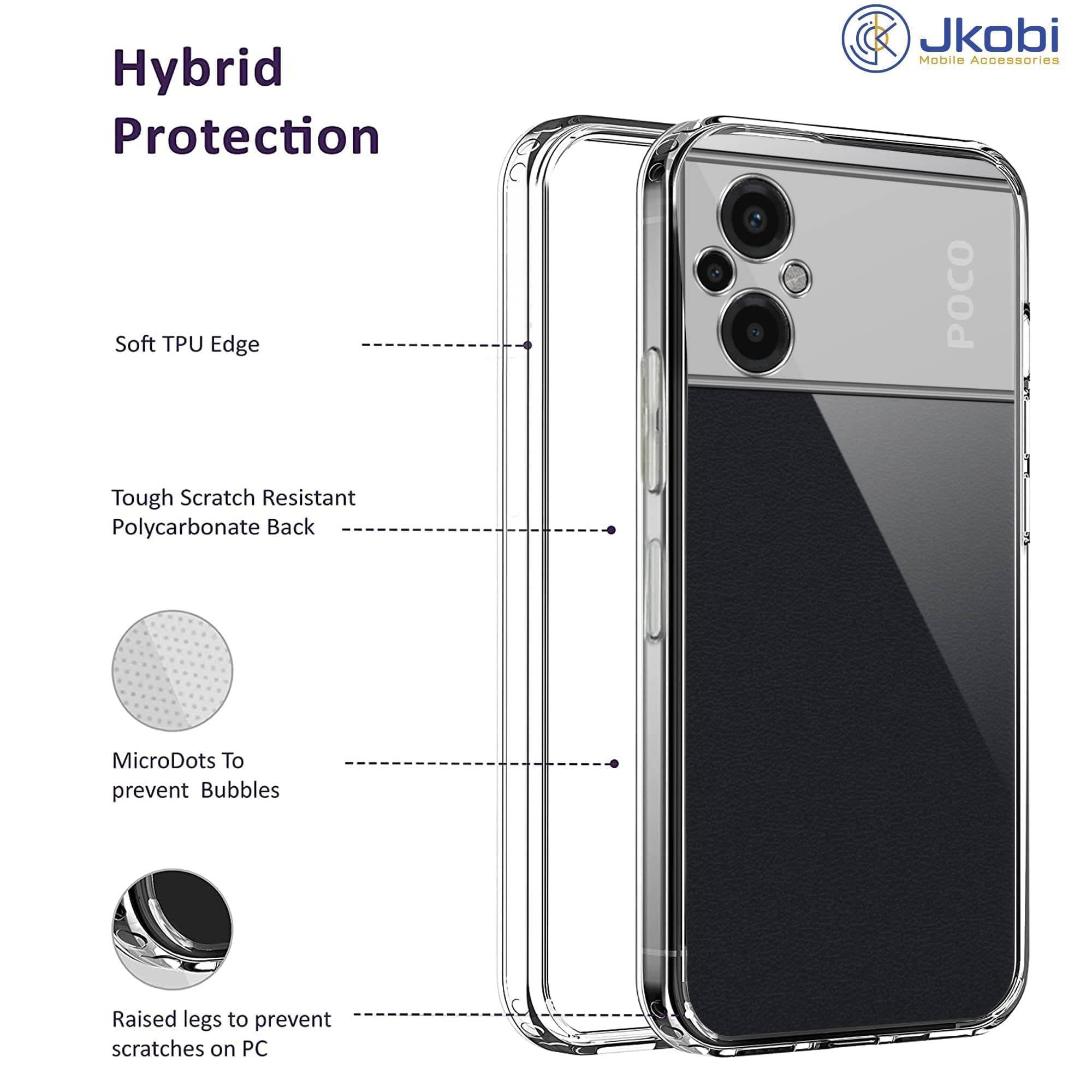 For Poco M5 Back Cover (Silicone Clear Case with Camera Protection | Shockproof)
