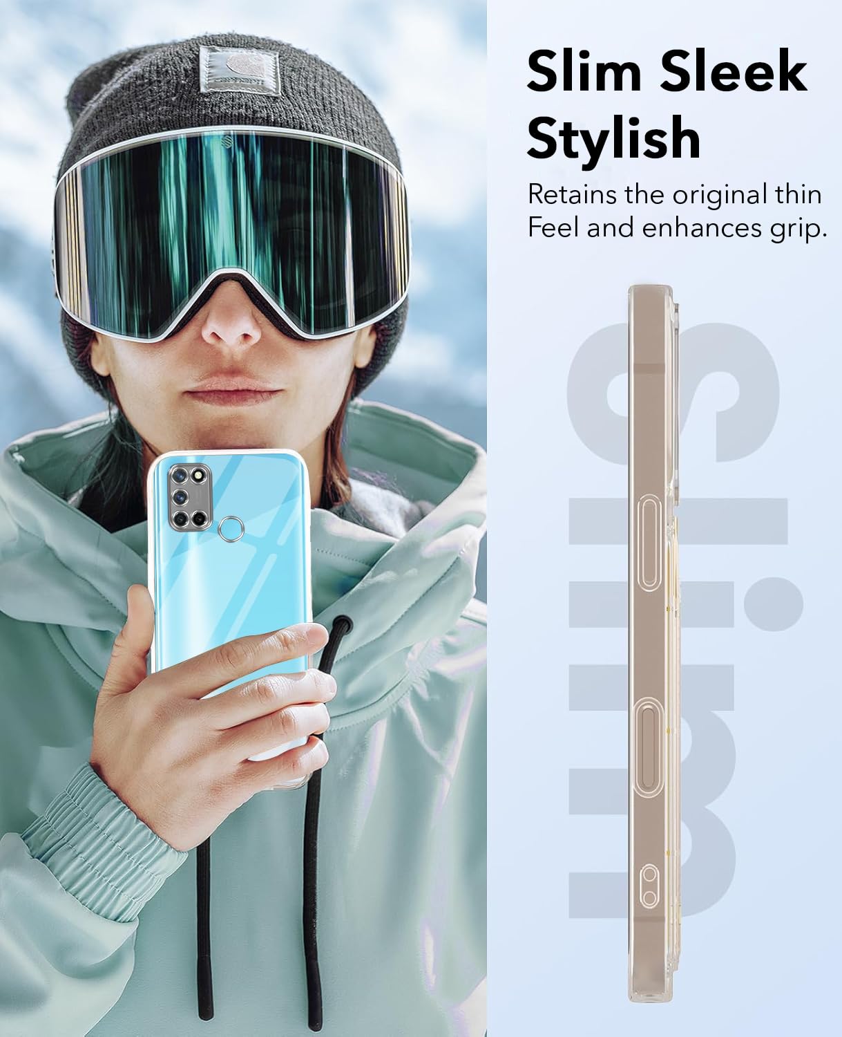 For Realme 7i Back Cover Case Lifetime Anti-Yellow Clear (Sleek Hard Crystal | Shockproof and Camera Protection)