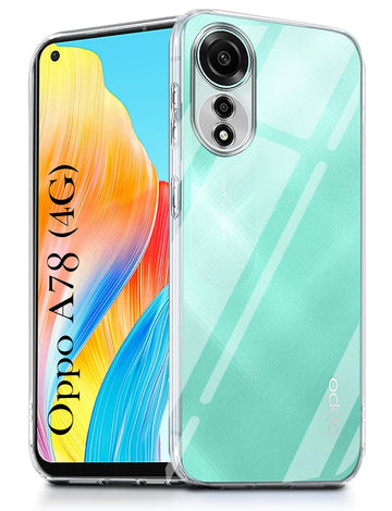 For Oppo A78 4G Back Cover  ( Silicone Clear Shockproof Case with Camera Protection | Soft and Flexible | Transparent)