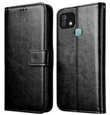 For Infinix Smart 5 Pro Flip Cover Case (Leather Finish | Magnetic Closure | Foldable Stand | Wallet Card Slots)
