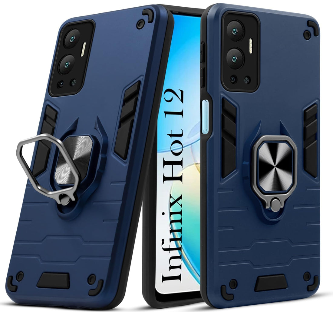 For Infinix Hot 12 Back Cover Case (Shockproof Polycarbonate Layer Hybrid Armor)