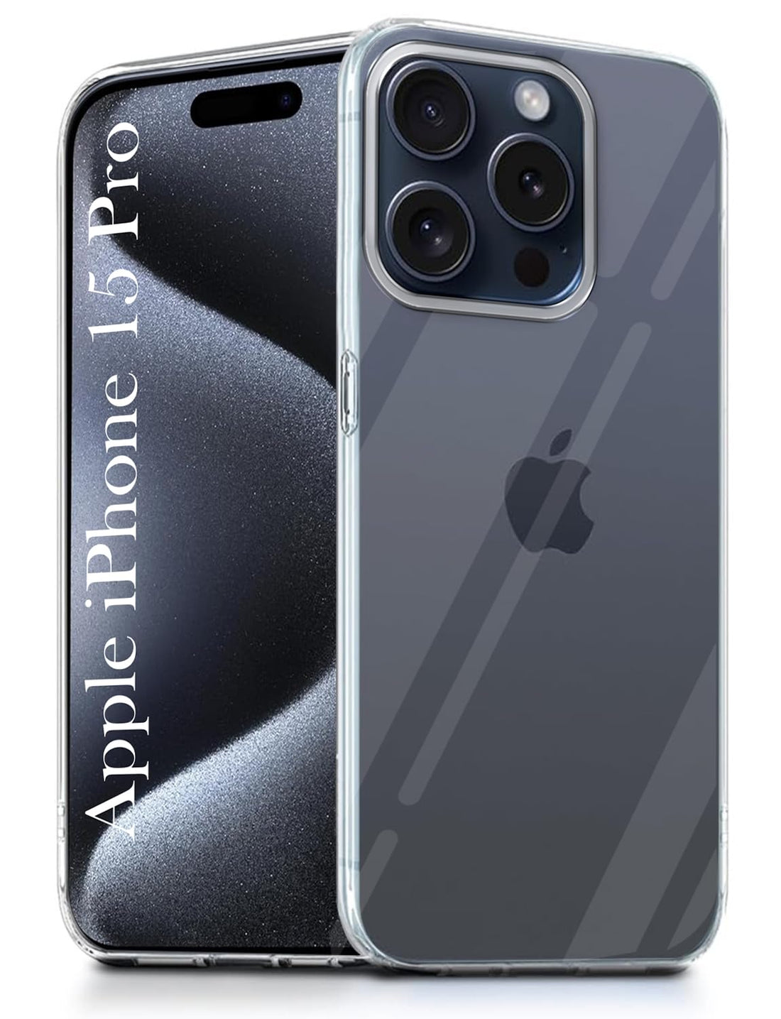 For Apple iPhone 15 Pro Back Cover ( Silicone Clear Shockproof Case with Camera Protection | Soft and Flexible | Transparent)