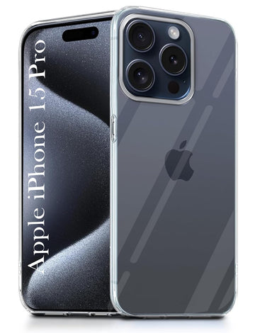 For Apple iPhone 15 Pro Back Cover ( Silicone Clear Shockproof Case with Camera Protection | Soft and Flexible | Transparent)