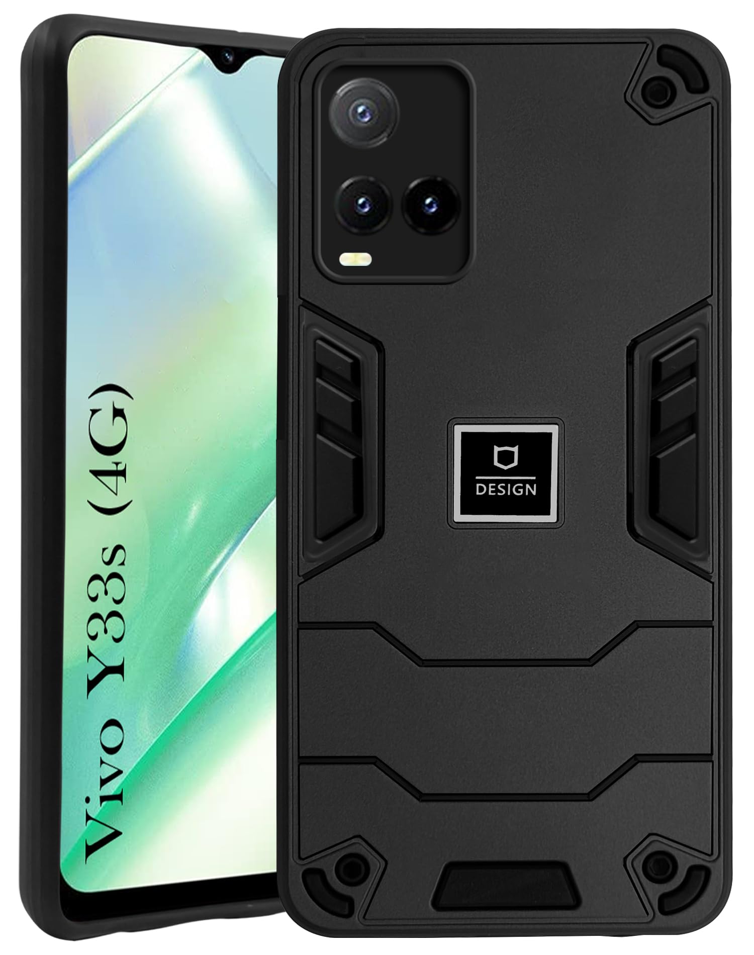 For Vivo Y33s Back Cover Case (Lightweight Hybrid Armor Shockproof Polycarbonate)