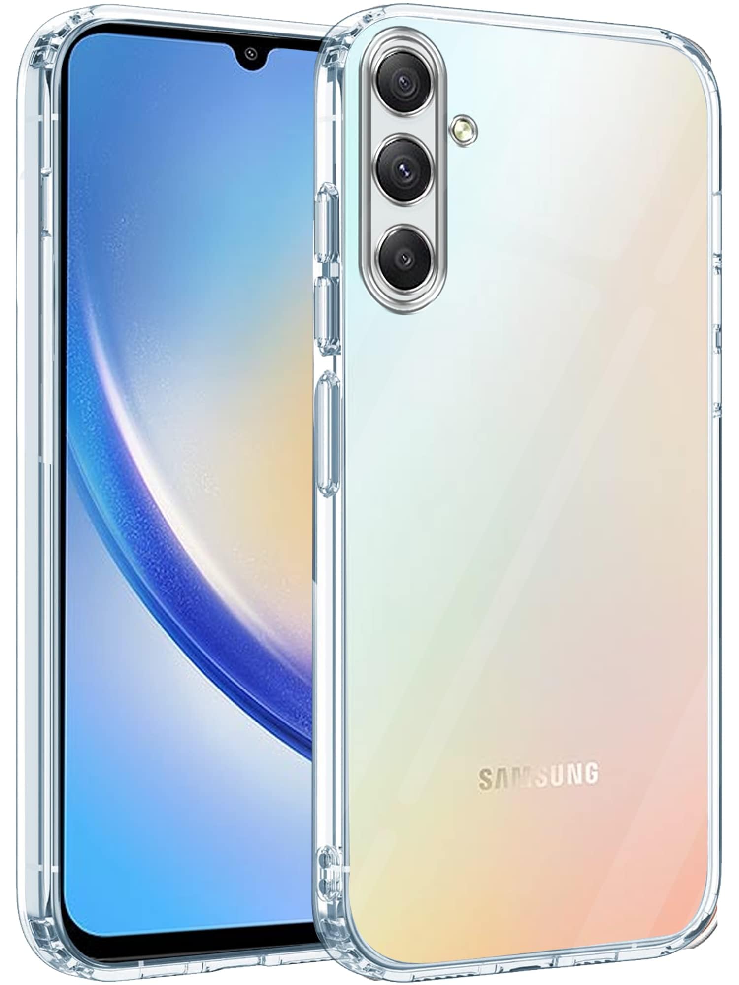 For Samsung Galaxy A34 5G Back Cover Case (Silicone Clear Shockproof Case with Camera Protection | Soft and Flexible)