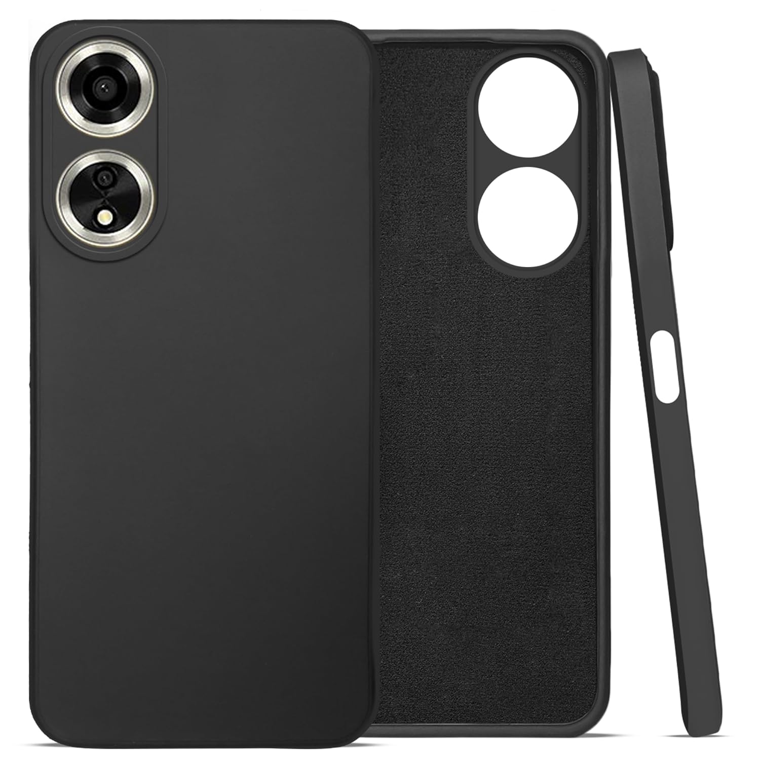 For Oppo A59 5G Back Cover Case(Matte Finish Silicone with Inside Fiber Cloth)