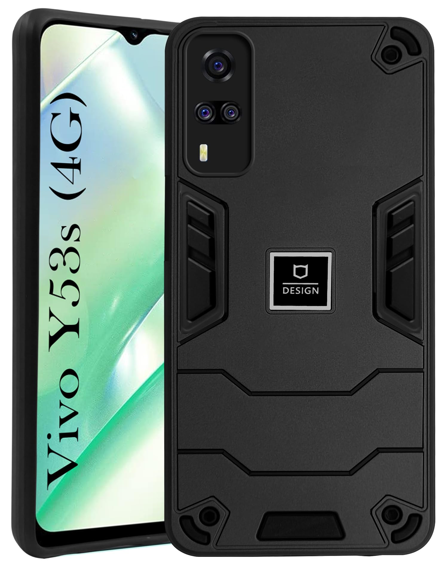 For Vivo Y53s 4G Back Cover Case (Lightweight Hybrid Shockproof Polycarbonate)