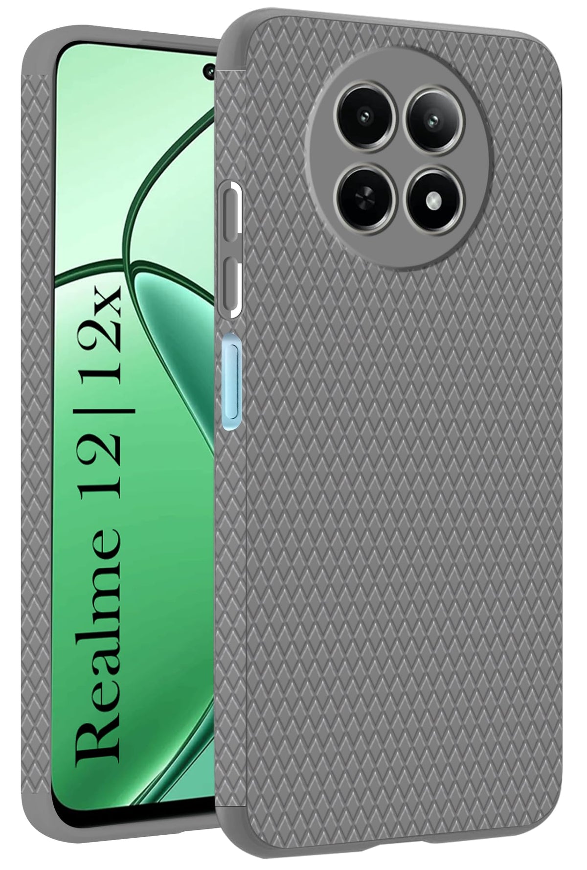 For Realme 12 | Realme 12X Back Cover Case (Liquid Silicone | Side Grip | Camera Protection)