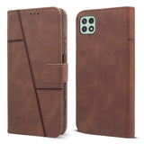 For Samsung Galaxy F42 5G Flip Cover Case (Stitched Leather with Magnetic Closure)