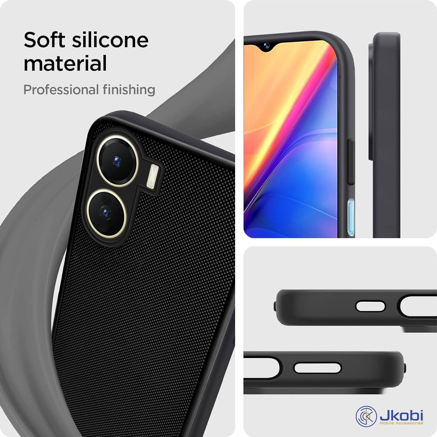 For Vivo Y56 5G Back Cover Case (Textured Grip Design | Camera Protetion | Slim and Light Weight | Soft Touch and Feel)
