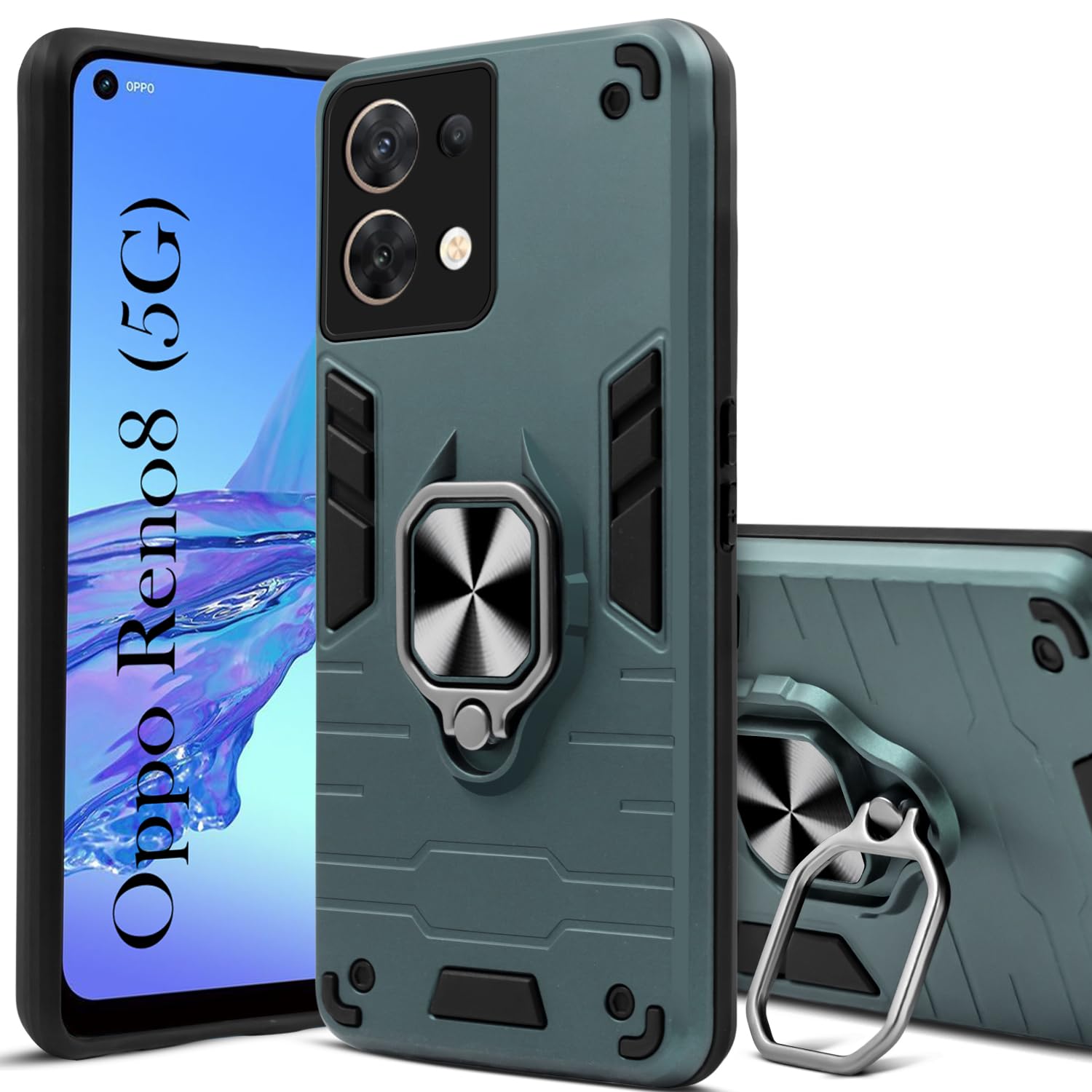 For Oppo Reno 8 5G Back Cover Case (Shockproof Polycarbonate Dual Layer Hybrid Armor)
