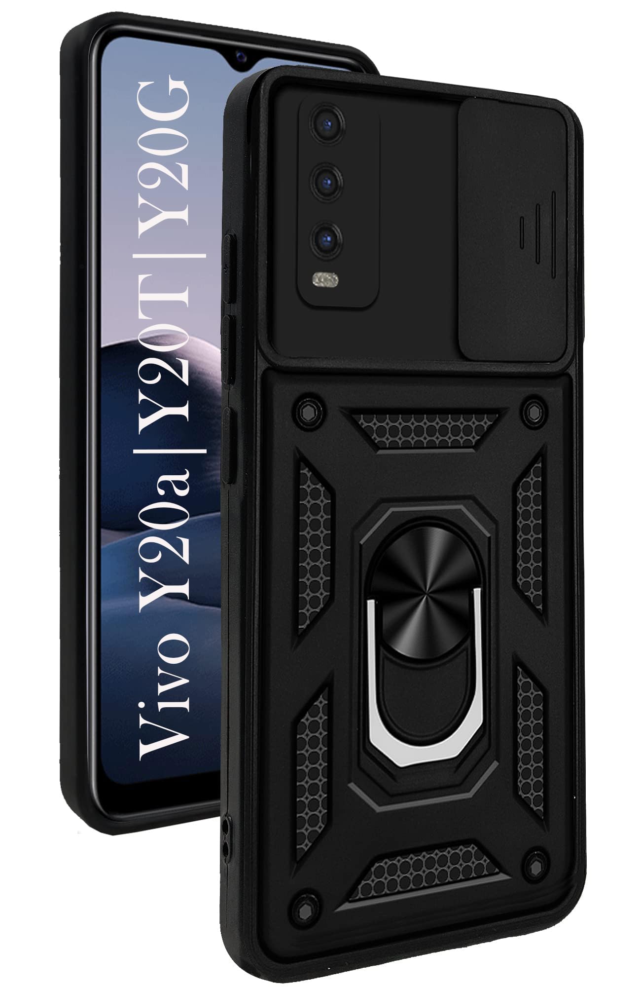 For Vivo Y20A | Y20T | Y20G Back Cover Case (Hybrid Dual Armor Polycarbonate)