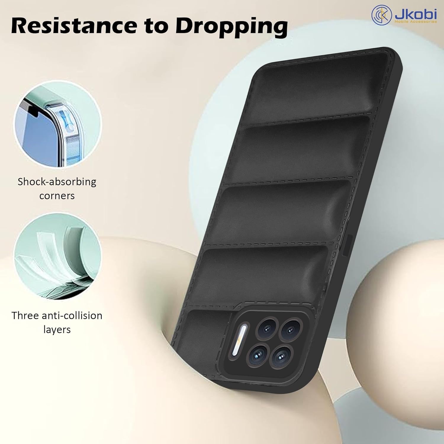 For Oppo Reno4 F | Reno 4F Back Cover Case (Puffer Cushion Wave Design | Camera Protection)