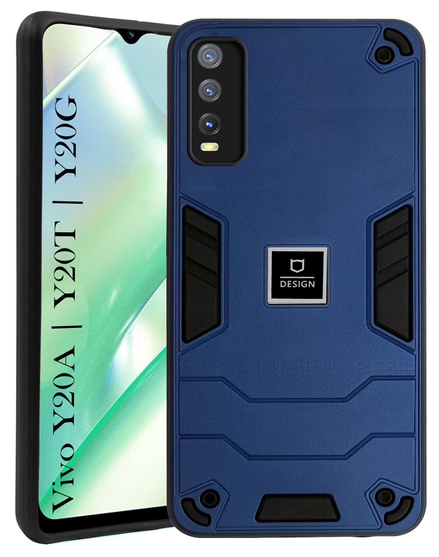 For Vivo Y20A | Y20T | Y20G Back Cover Case (Lightweight Hybrid Armor Shockproof Polycarbonate)