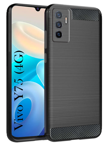 For Vivo Y75 4G Back Cover Case ( Hybrid Armor Case | Carbon Fiber Shockproof | Soft and Flexible)
