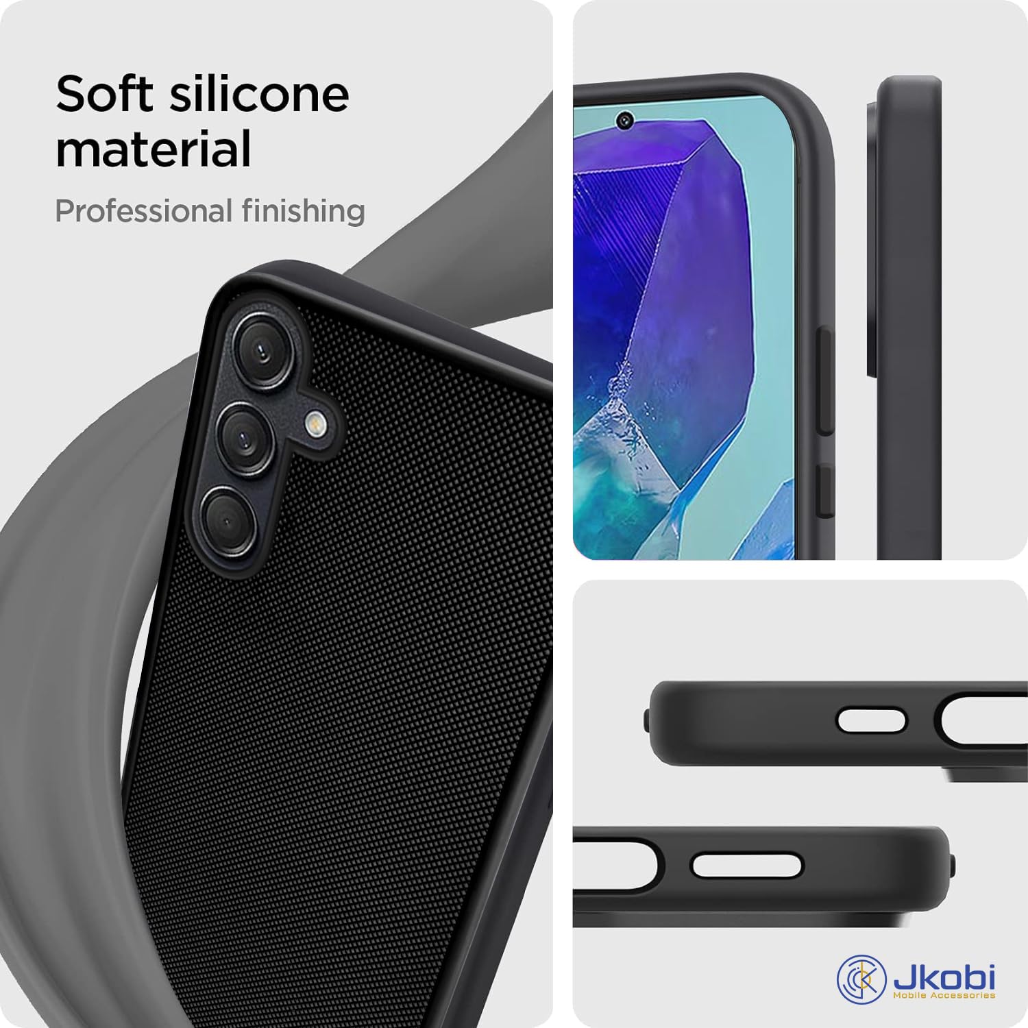 For Samsung Galaxy M55 5G | F55 5G | M55s 5G Back Cover Case Rubberised (Textured Grip Design| Micro-Fiber Cloth Inside | Slim and Light Weight | Soft Touch and Feel)