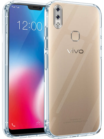 For Vivo Y83 Pro | Y89 Back Cover Case (Silicone Crystal Clear | Pure Camera Protection | Soft and Flexible for Charger and Headphone sockets | Shockproof Bumpers)
