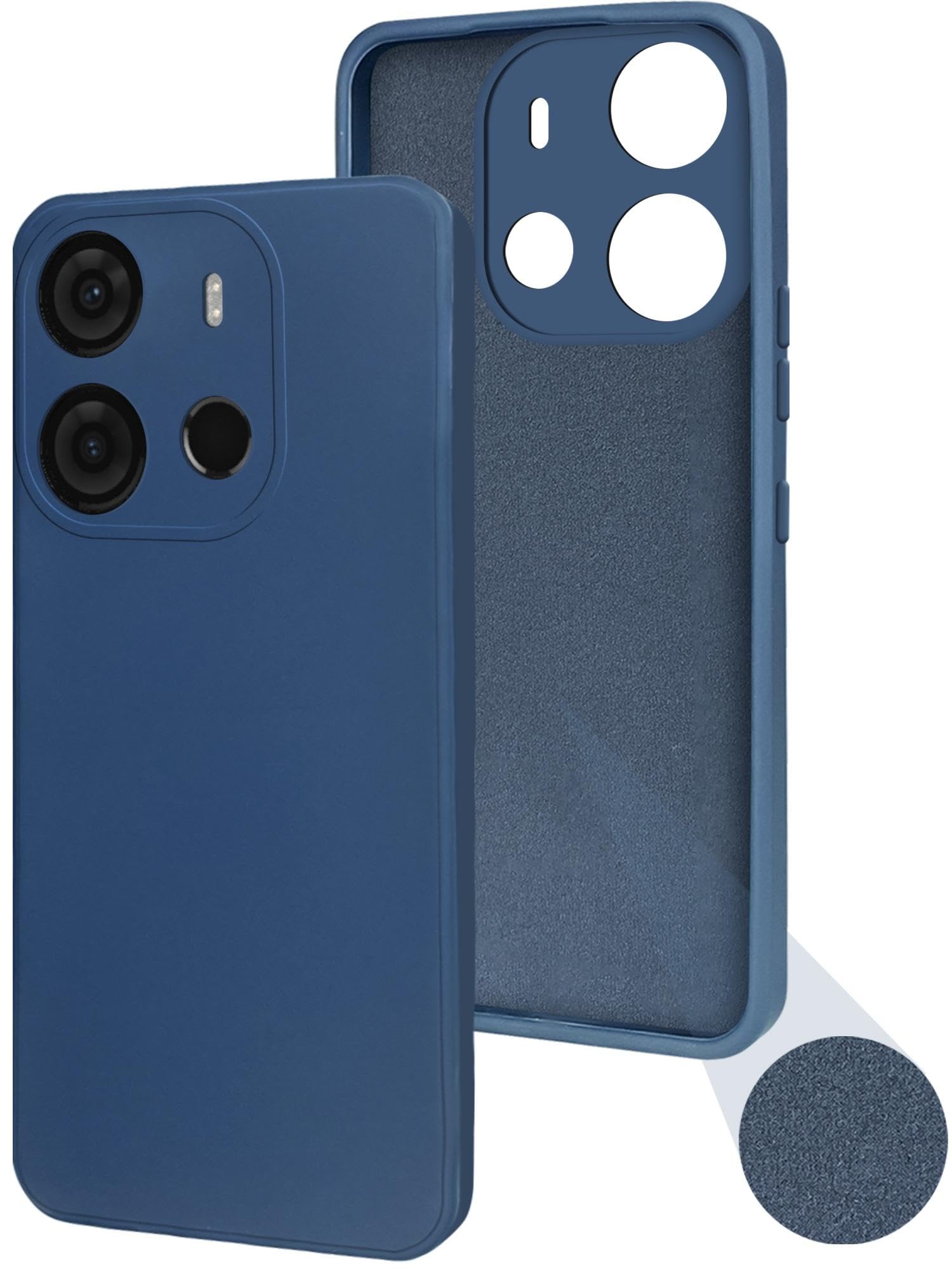 For Tecno Spark Go 2023 Back Cover Case (Matte Finish Silicone with Inside Fiber Cloth)