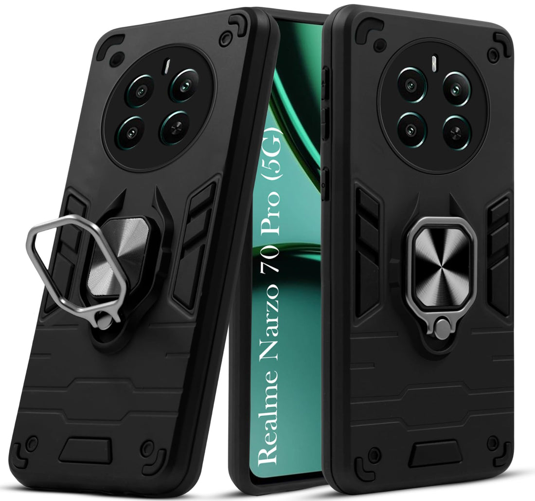 For Realme Narzo 70 Pro Back Cover Case (Shockproof Polycarbonate Dual Layer Hybrid Armor)