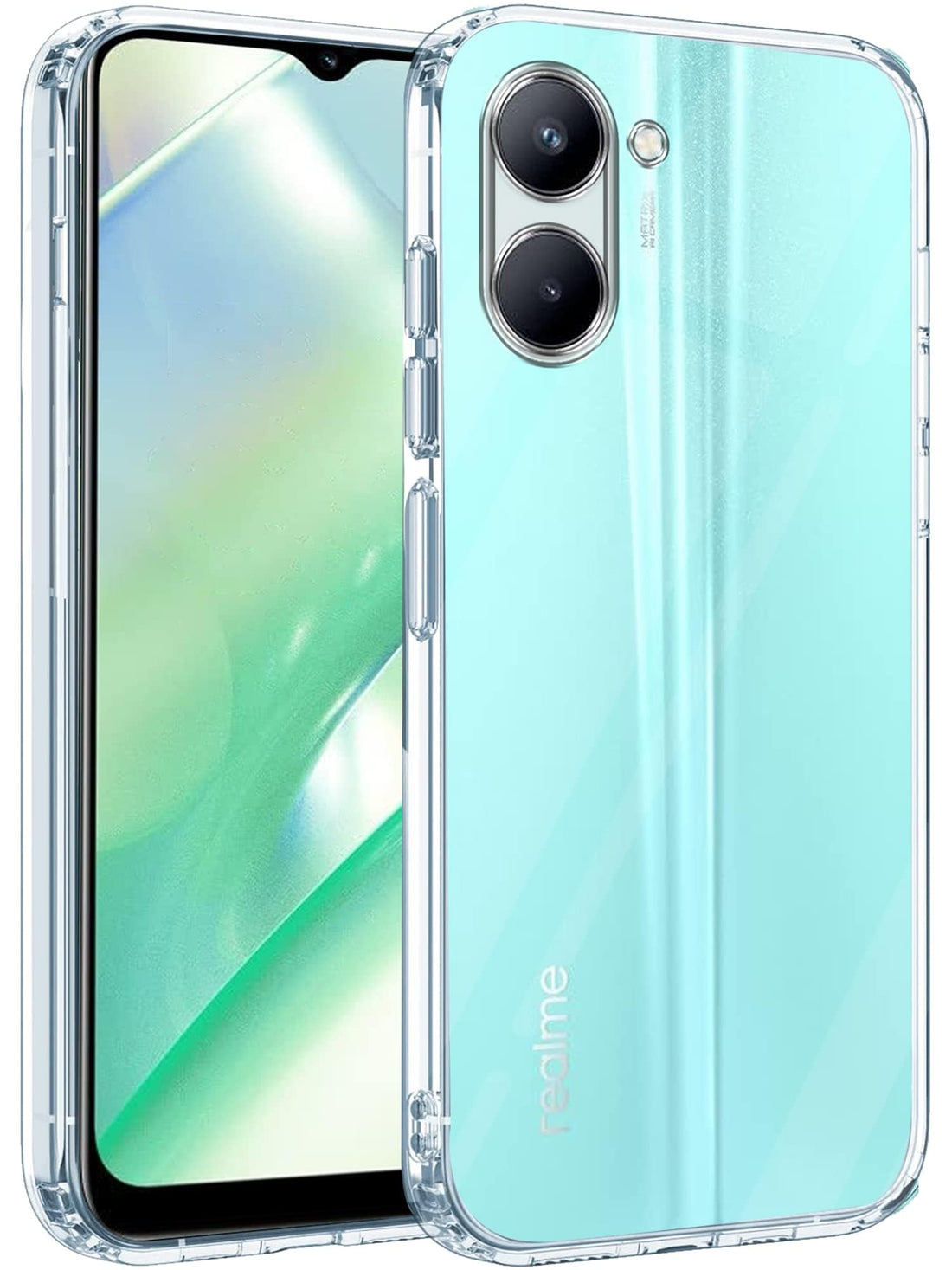 For Realme C33 Back Cover (Silicone Clear Shockproof Case with Camera Protection | Soft and Flexible)