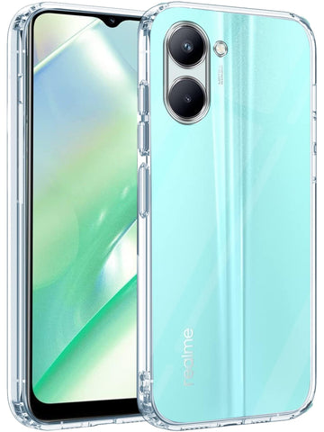For Realme C33 Back Cover (Silicone Clear Shockproof Case with Camera Protection | Soft and Flexible)