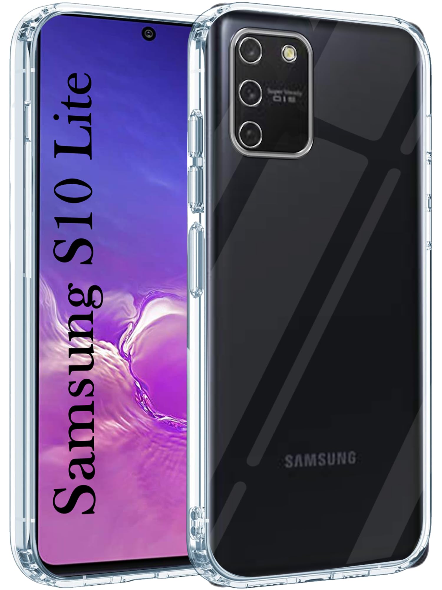 For Samsung Galaxy S10 Lite Back Cover (Silicone Clear Shockproof Case with Camera Protection | Soft and Flexible | Transparent)