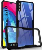 For Samsung Galaxy M10 Back Cover Case (Shockproof with Polycarbonate Clear Panel | Professional Black)