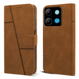 For Infinix Smart 7 (India) Flip Cover Case (Stitched Leather Finish | Magnetic Closure | Inner TPU | Foldable Stand | Wallet Card Slots)