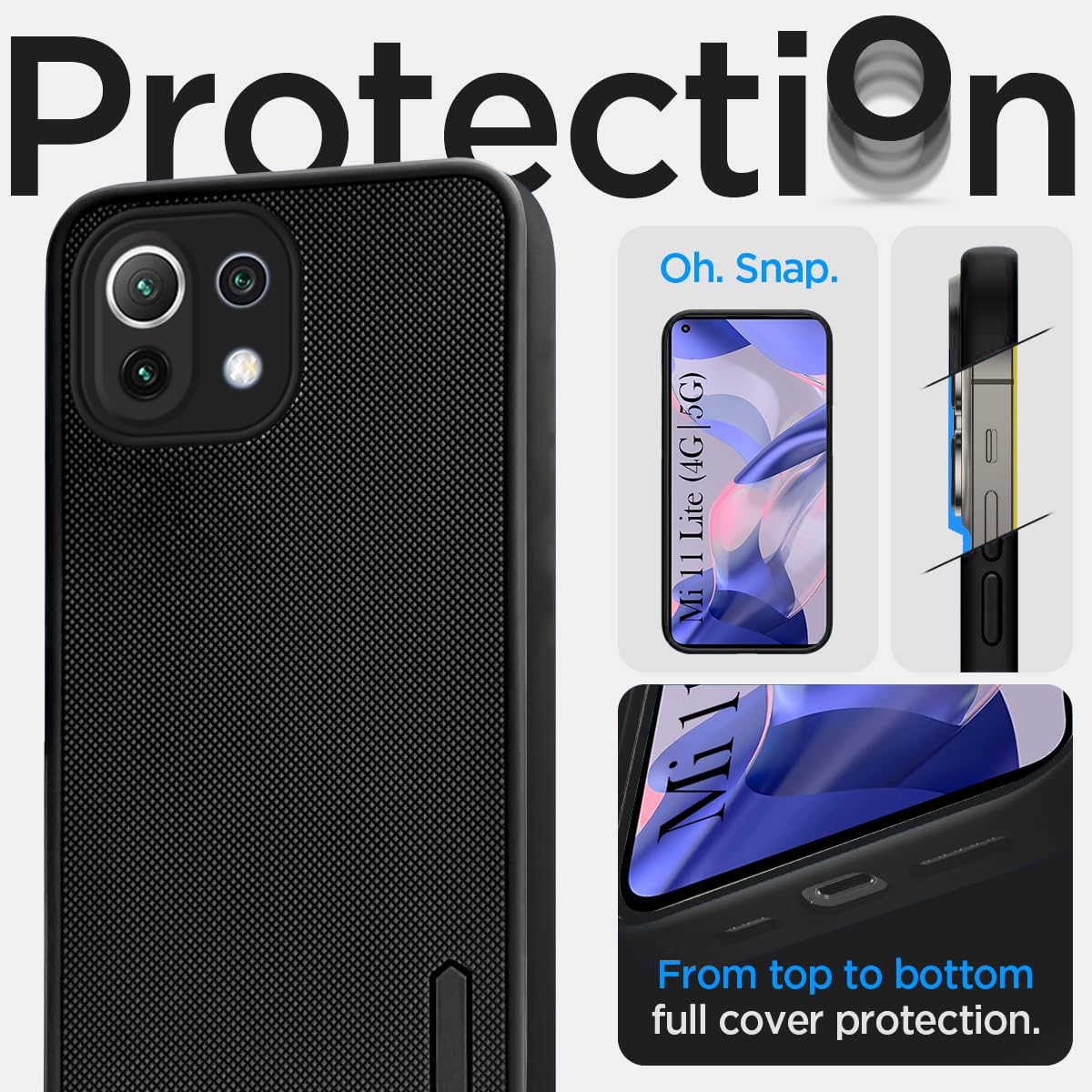 For Xiaomi Mi 11 Lite 4G 11 Lite 5G Back Cover Case (Textured Grip D