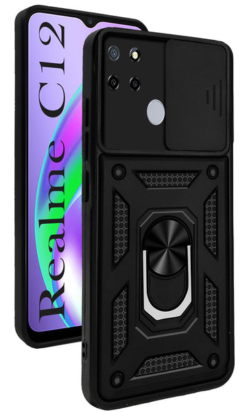 For Realme C12 Back Cover Case (Hybrid Dual Armor Polycarbonate)