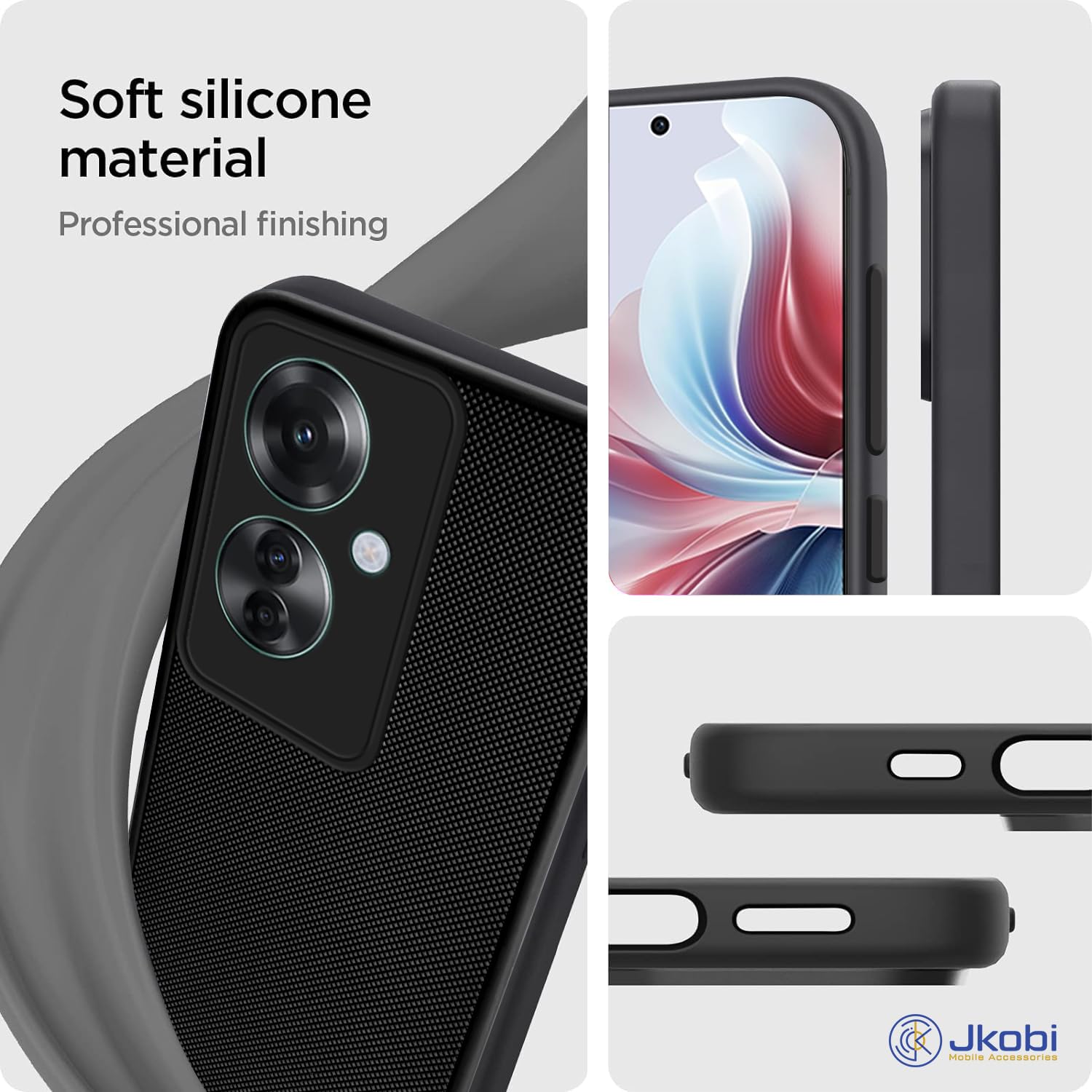 For Oppo Reno11 F 5G | Oppo Reno 11F 5G Back Cover Case Rubberised (Textured Grip Design| Micro-Fiber Cloth Inside | Slim and Light Weight | Soft Touch and Feel)