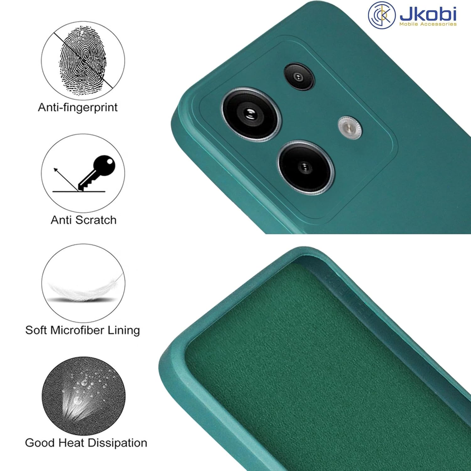 For Redmi Note 13 Pro Back Cover Case (Matte Finish Silicone with Inside Fiber Cloth)