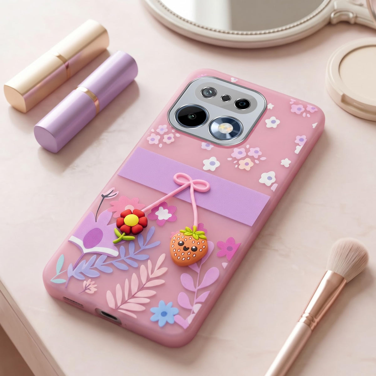 For Realme 16 Pro Back Cover Case (3D Cute Cartoons | Hard Back Side Soft | Matte Premium Finish | HD Printing)