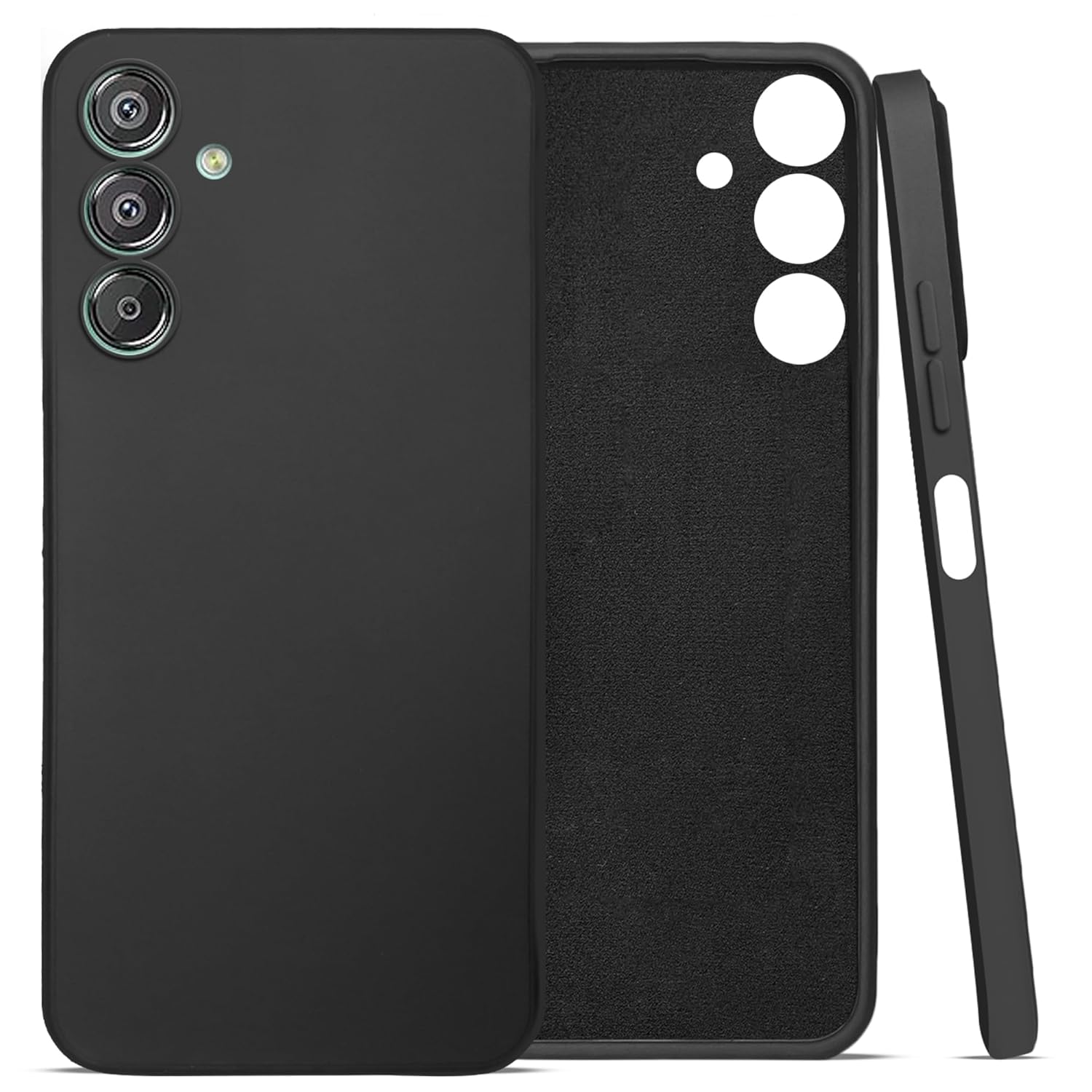 For Samsung Galaxy M15 5G Back Cover Case (Matte Finish Silicone with Inside Fiber Cloth)