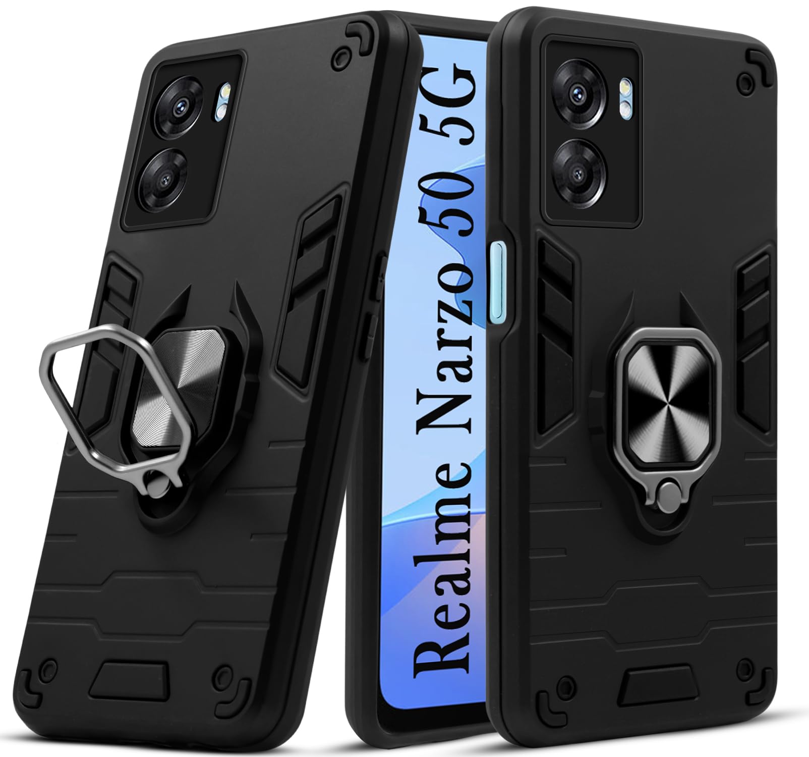 For Realme Narzo 50 5G Back Cover Case (Shockproof Dual Hybrid Armor)