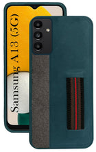 For Samsung Galaxy A13 5G Back Cover Case (Professional PU Leather | Strip Chain Holder Socket)