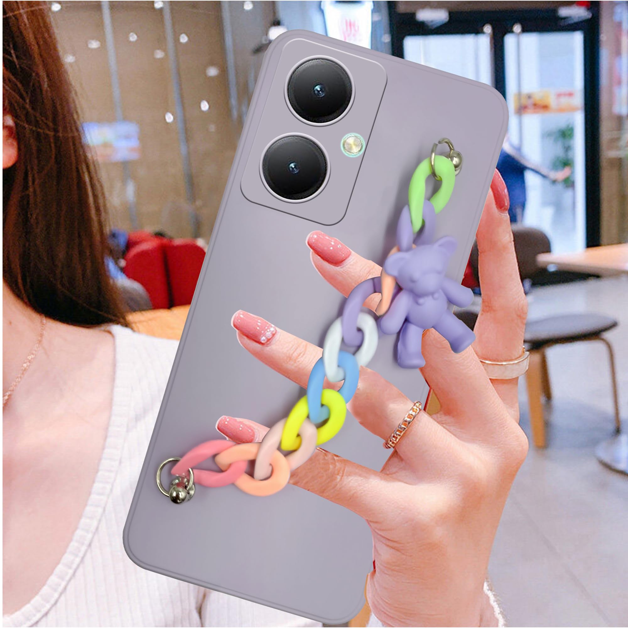 アクセサリー VIVO For Vivo Y27 Back Cover Girls Case with Bracelet (Wrist Hanging