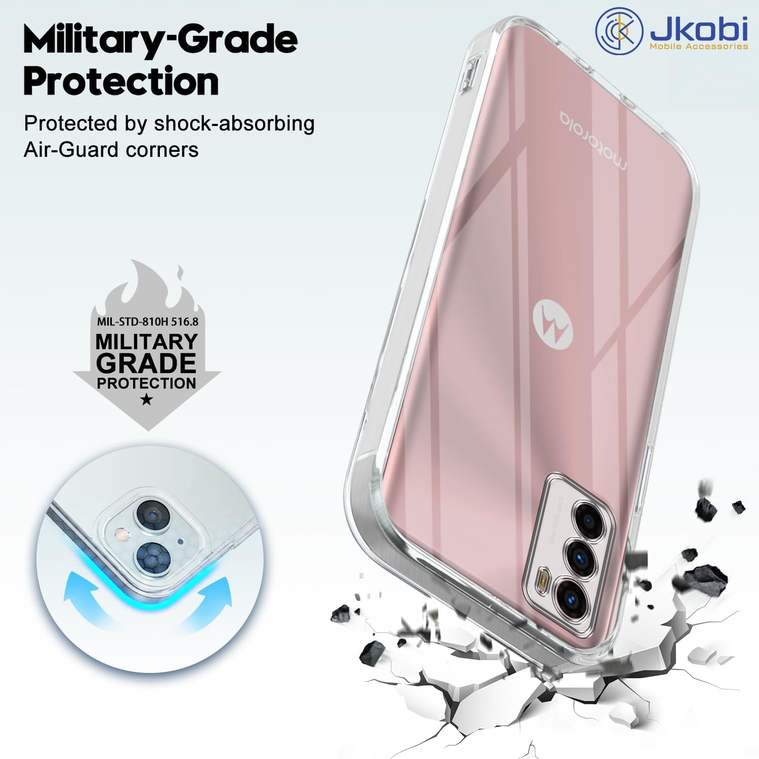 For Motorola Moto G42 Back Case Cover (Silicone Clear Shockproof Case with Camera Protection | Soft and Flexible | Transparent)