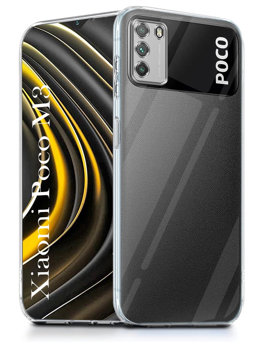 For Xiaomi Poco M3 Back Cover ( Silicone Clear Shockproof Case with Camera Protection | Soft and Flexible | Transparent)