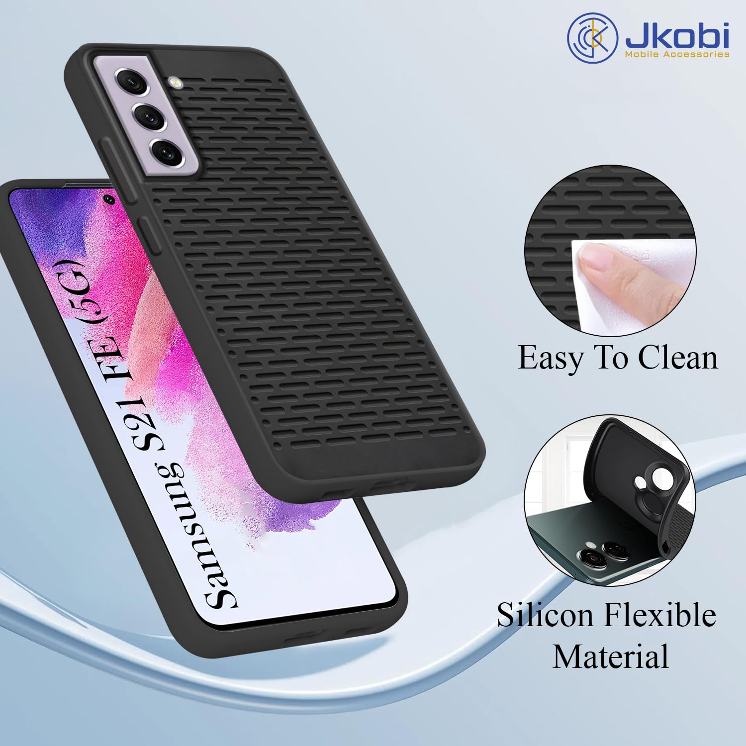 For Samsung Galaxy S21 FE 5G Back Cover Case (Unique Texture Design | Silicon Flexible Case | Slim and Light Weight | Soft Touch Feel)