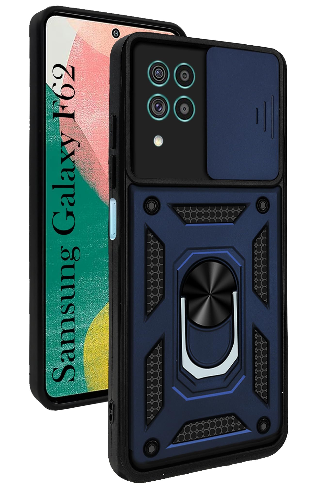 For Samsung Galaxy F62 Back Cover Case (Hybrid Dual Armor Polycarbonate)