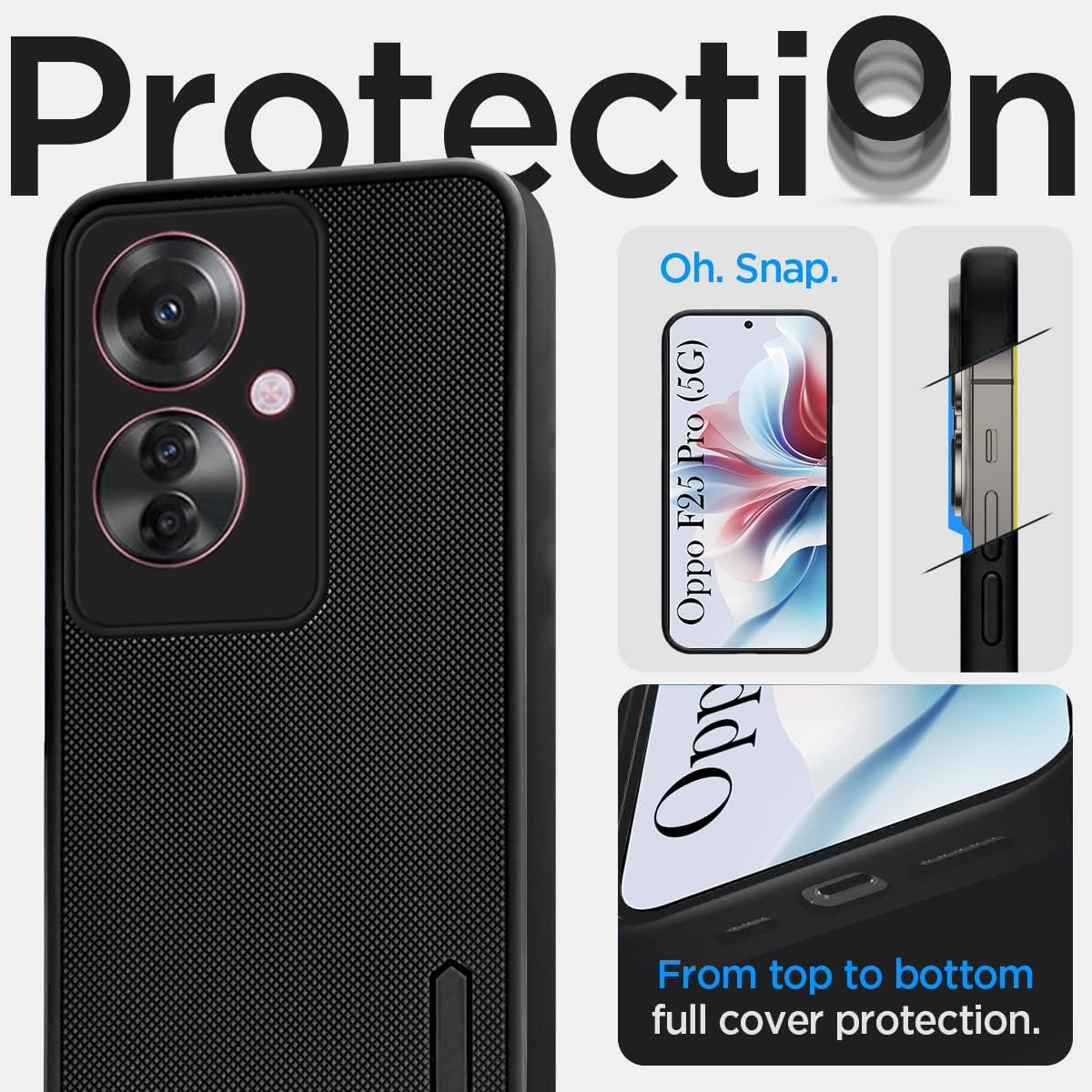 For Oppo F25 Pro 5G Back Cover Case Rubberised (Textured Grip Design| Micro-Fiber Cloth Inside | Slim and Light Weight | Soft Touch and Feel)