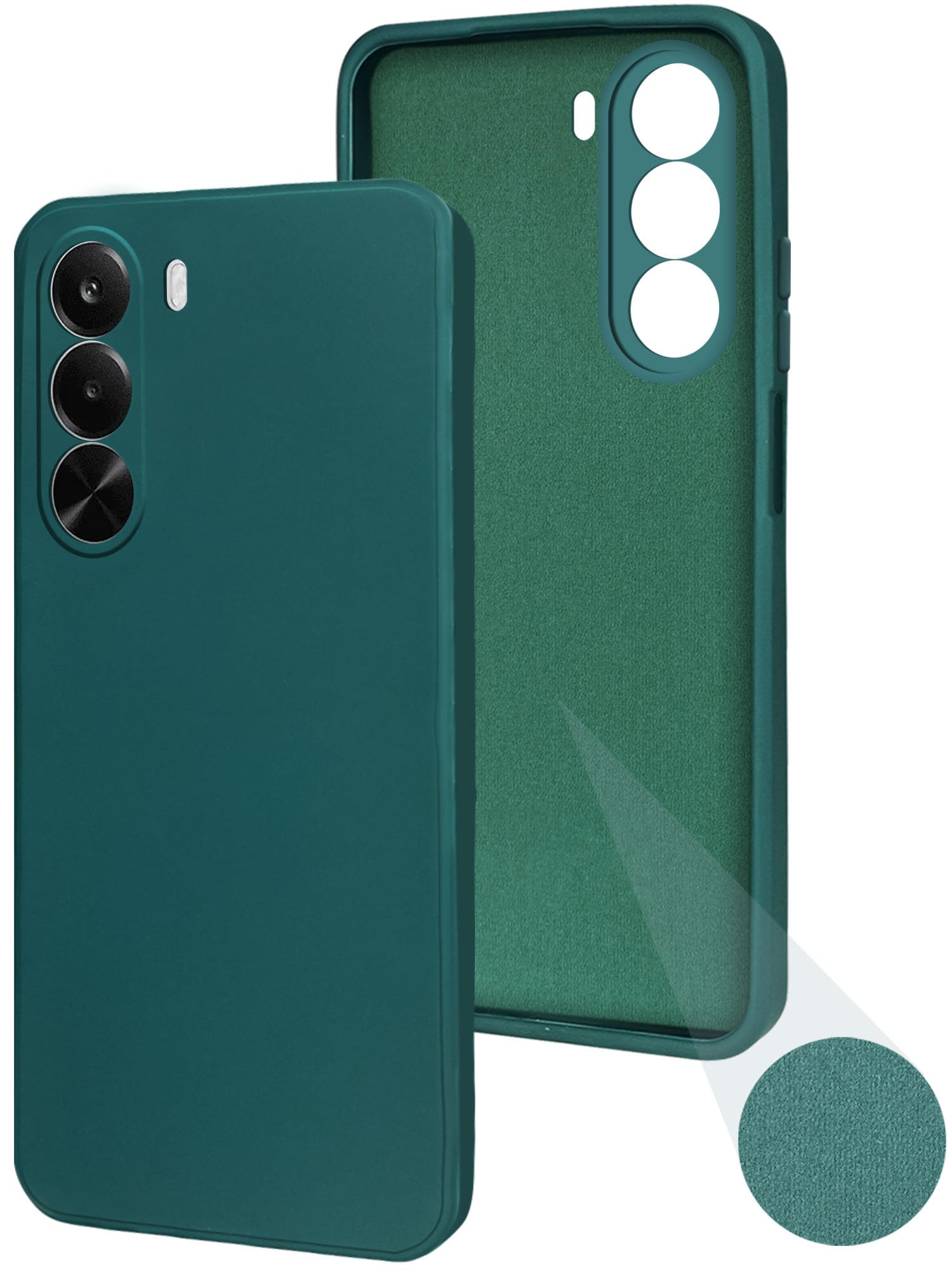 For OnePlus Nord CE 6 Lite Back Cover Case (Matte Finish Silicone with Inside Fiber cloth)