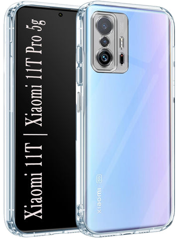 For Xiaomi 11T | Xiaomi 11T Pro Back Cover (Silicone Clear Shockproof Case with Camera Protection | Soft and Flexible | Transparent)