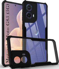 For Motorola Moto G85 5G Back Cover Case (Shockproof with Polycarbonate Clear Panel)